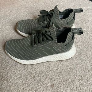 Adidas NMD R2 PK Primeknit Japan Khaki/Green Boost Shoes Women's Size 7 BY9953